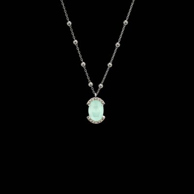 Colgante Enigma de plata y calcedonia Aura