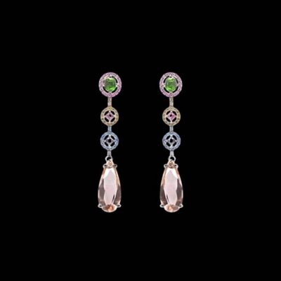 Pendientes Baccara de plata y cuarzos Desire