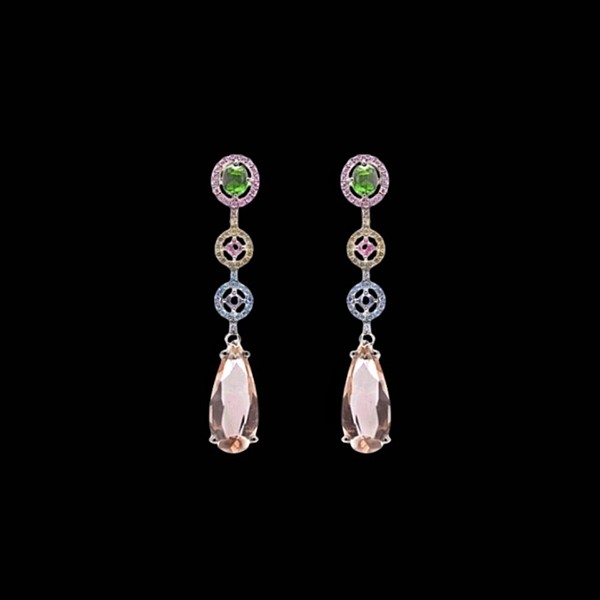 Pendientes Baccara de plata y cuarzos Desire