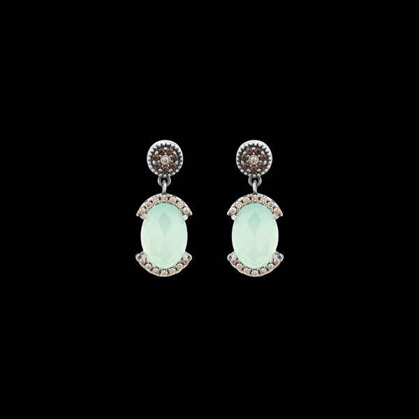 Pendientes Enigma de plata y calcedonia Aurae Pendientes Enigma de plata y calcedonia Aurae