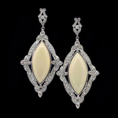 Pendientes Lido de plata y marfil Zelda