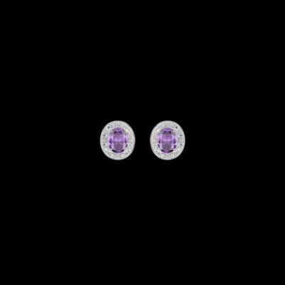 Pendientes Garden de oro blanco y amatistas Dalia