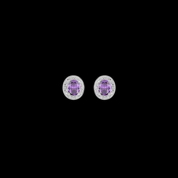 Pendientes Garden de oro blanco y amatistas Dalia