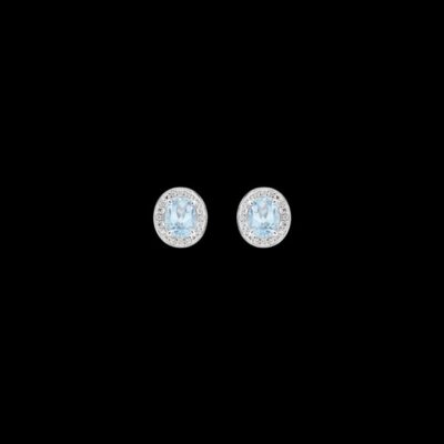 Pendientes Garden de oro blanco y topacios Dalia