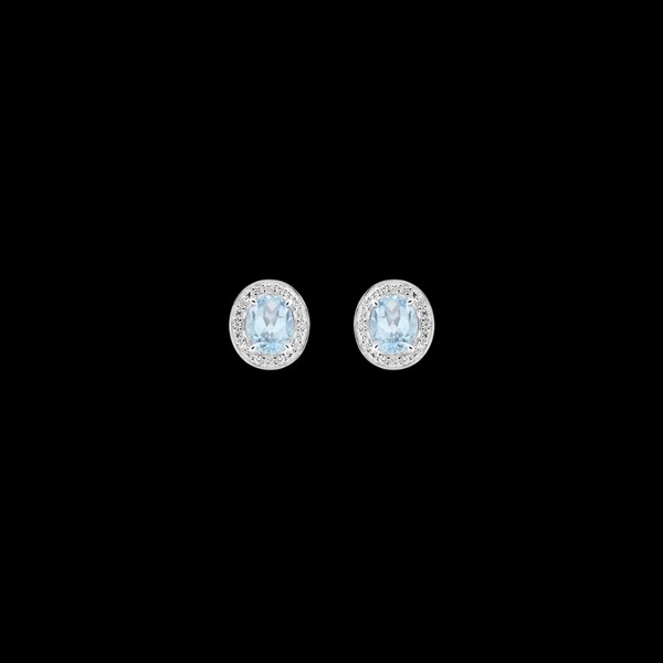 Pendientes Garden de oro blanco y topacios Dalia