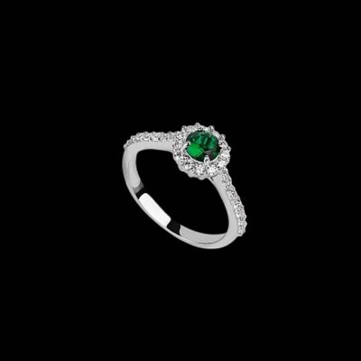 Anillo Musa de plata y circonitas esmeralda Despina
