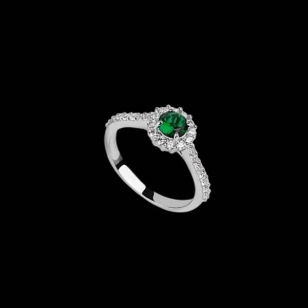 Anillo Musa de plata y circonitas esmeralda Despina Anillo Musa de plata y circonitas esmeralda Despina